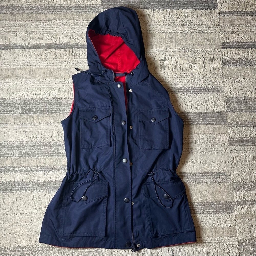 Ralph Lauren Reversible Hooded Utility Vest Red & Navy – Women’s Size M - Picture 8 of 11